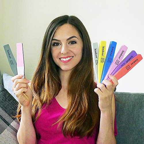 Nail Files and Buffers Set,Tapered Diamond Professional Manicure Tools Kit by Kimkoo, 180/100 Grit Emery Board Nail Files and 2 Sided Buffers block,Great For Natural Nails and Acrylic Nails - Thumbnail 3