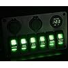 Proelectric-Green-LED-Light-2-Waterproof-MarineBoat-Car-Switch-Panel-6-Gang-USB-Charger-Voltage-Indicator-Power-Socket-5-pin-On-Off-Rocker-Switch Proelectric-Green-LED-Light-2-Waterproof-MarineBoat-Car-Switch-Panel-6-Gang-USB-Charger-Voltage-Indicator-Power-Socket-5-pin-On-Off-Rocker-Switch