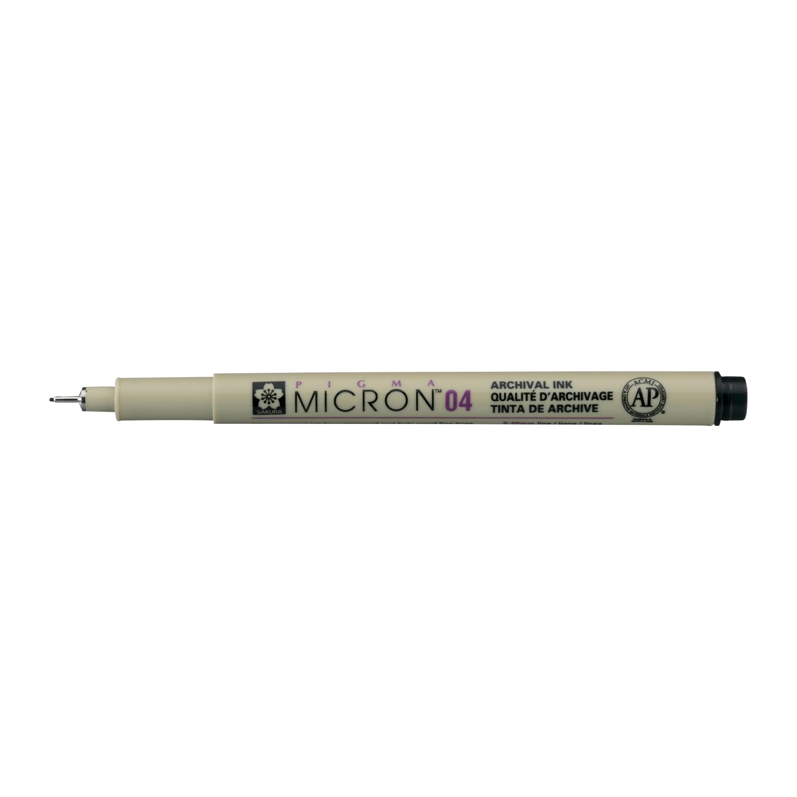 SAKURA Pigma Micron 04 Fineliner Pen - 0.40 mm Waterproof Archival Ink - Black