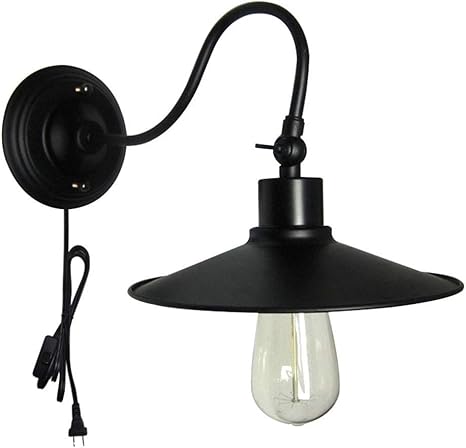 Amazon Co Jp Wy Yan アメリカンカントリーレトロファッションシンプルなクリエイティブ壁ランプアイル階段 錬鉄壁ランプled 1 E27 22 22 7cm 高の味 ホーム キッチン