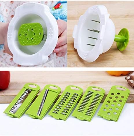 Fiesta eTya 7pcs Multifunctional Vegetable Slicers Cutter Fruit Carrot Slicer Salad Maker Mandoline Slicer with 5 Blades kitchen Tools: 03