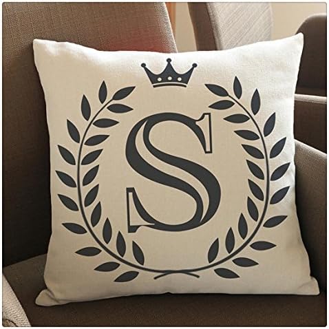 iCystore ,Creative English Letters Pattern Combinations Cotton Linen Square Cushion Cover Throw Pillow Case Sofa Home Decor (S)