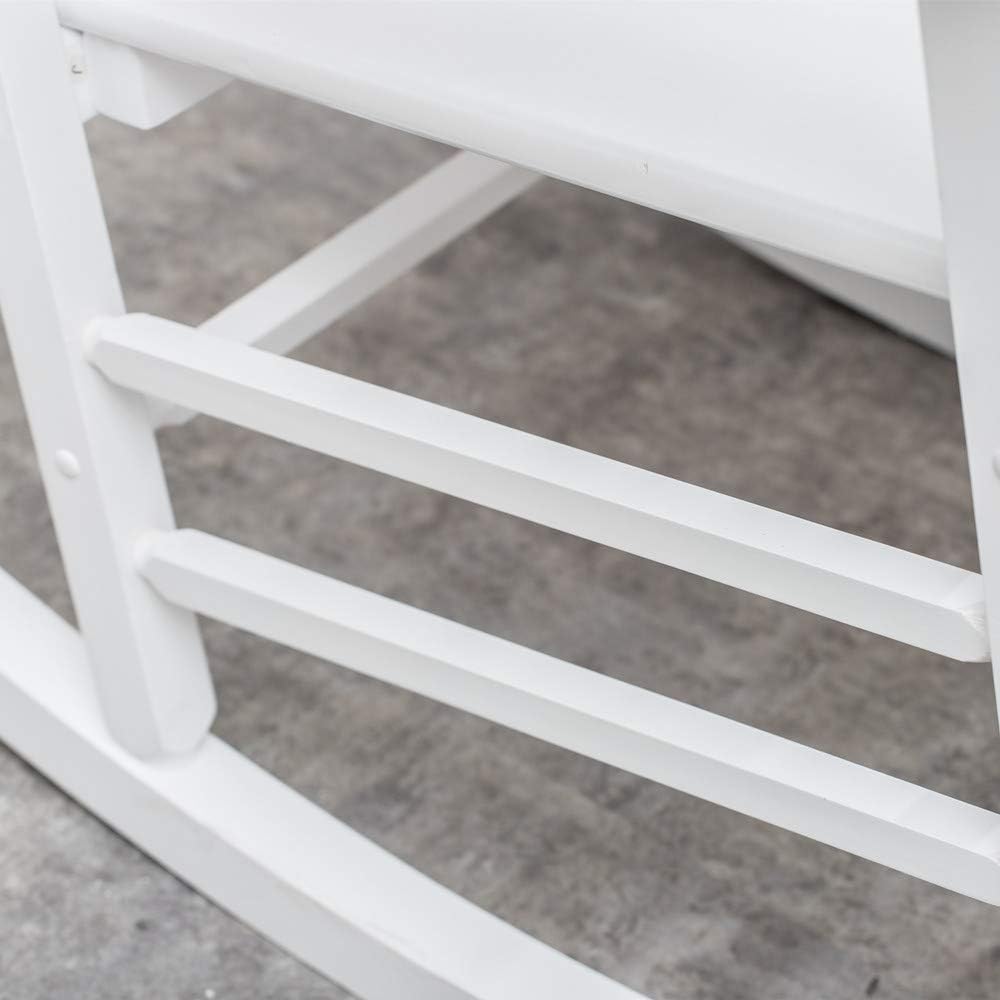 B&Z KD-25W Wooden Rocking Chair Heirloom Contoured Porch Rocker Indoor Outdoor (White) : Garden & Outdoor