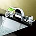 Lovedima Victoria Widespread Waterfall Faucet LED Bathroom Sink Faucet 3-Piece Basin Mixer Tap