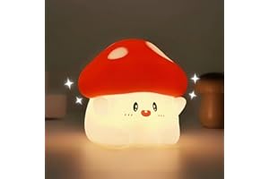 Daixinde Mushroom Silicone Lamp, Cute Hug Mushroom Night Light with Timer, Squishy Dimmable Light for Baby Nursery, Rechargeable LED Portable Touch Nightlight, Kawaii Room Desk Decor, Christmas Gifts
