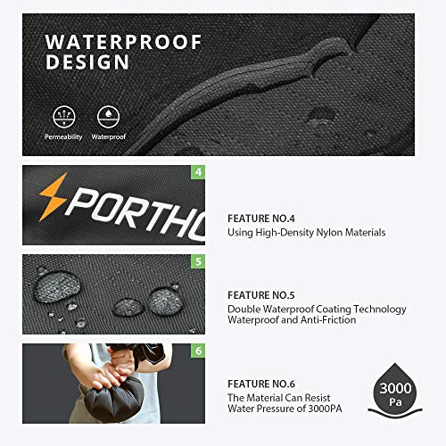 PORTHOLIC Waterproof Backpack Rain Cover 【10-25L】【Reflective Strip Design】 Non-Slip Cross Buckle Strap & Rainproof Storage Pouch,Perfect for Hiking, Camping, Traveling, Outdoor Activities - Thumbnail 3
