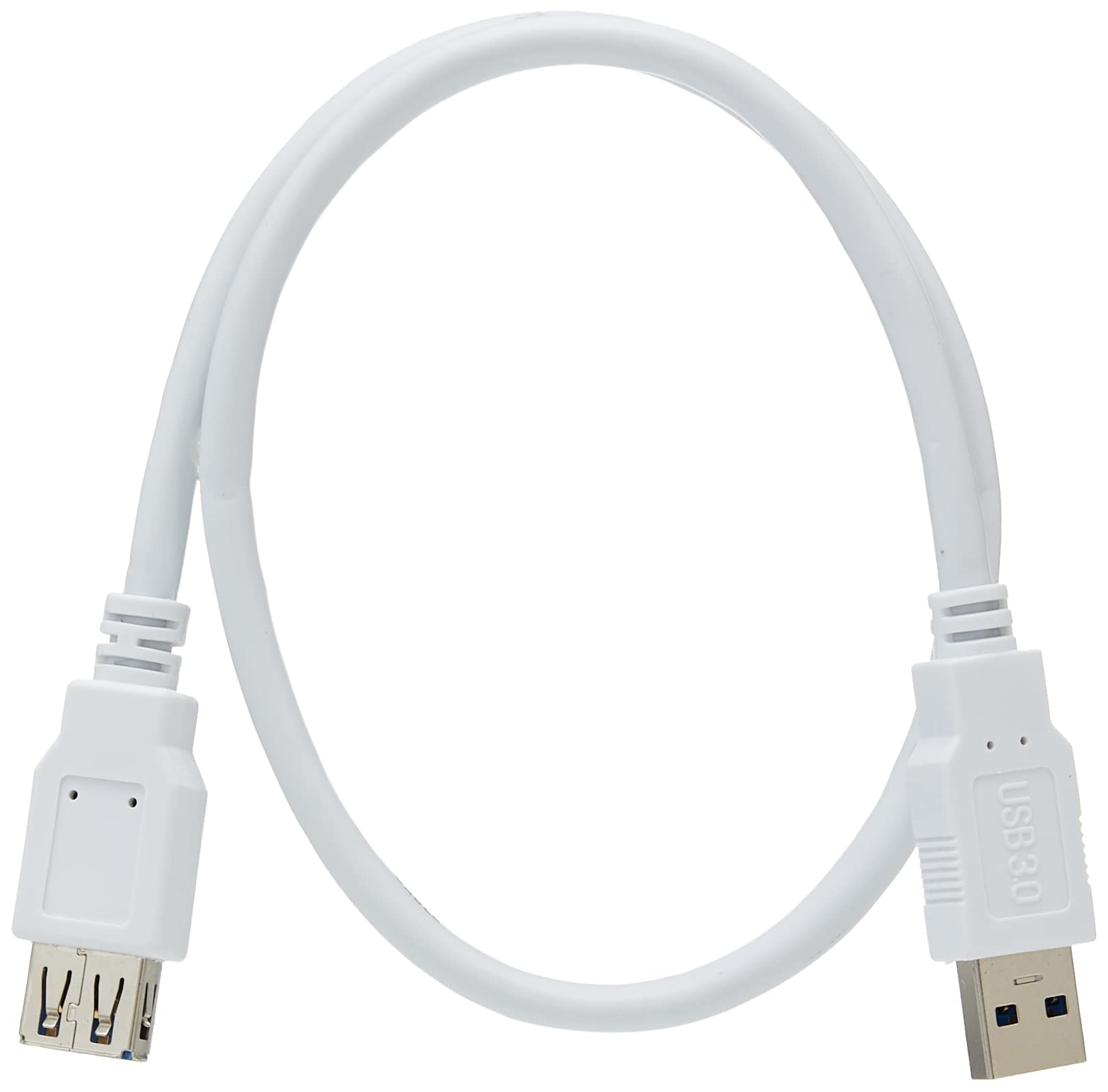 Premium Cord USB 3.0 Extension Cable 50 m, Data Cable SuperSpeed up to 5 Gbit/S, Charging Cable, USB 3.0 Type A Female to Male, 9 Pin, 3x Shielded, Colour: White, Length 0.5 m