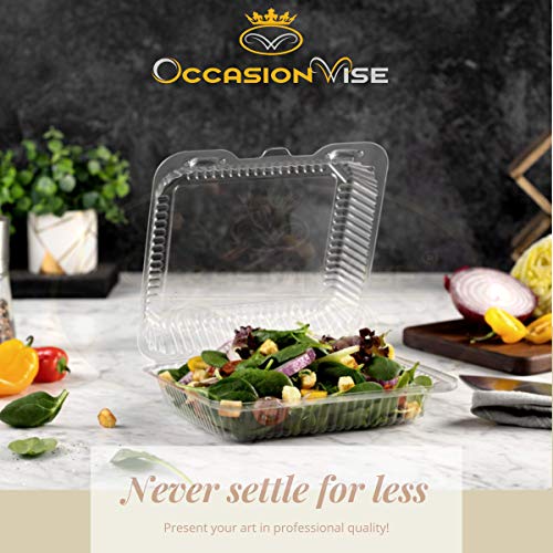 25-PACK-OccasionWise-Clear-Plastic-Food-Container-with-Hinged-Lid-approx-8x8x35