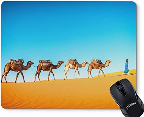 Camel Going Through the Sand Dunes in the Sahara Desert Marocco Rectangle Non Slip Rubber Mouse Pad Mousepad Mat