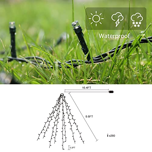 SALCAR Christmas Tree Lights 280 LEDs, Easy to Install Christmas Tree