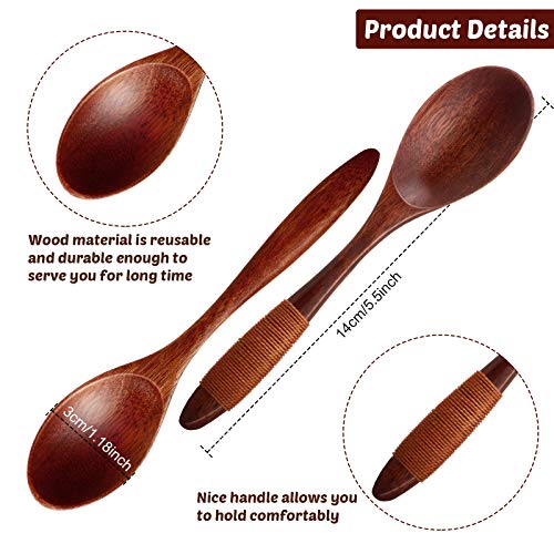 16 Pieces Small Wooden Spoons Japanese Style Mini Wooden Spoons