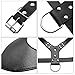 Didog Smooth Leather Dog Harness for Medium and Large Dogs,Fit Pit Bulldog Terrier Mastiff Puppy Boxer（Black ）