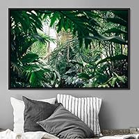 Framed Canvas Wall Art Palm Tree Colorful Cool Group Multicolor Photography Places Realism - 16x24 inches
