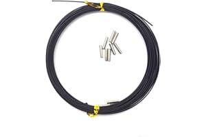 ANNIBBY 5LB-280LB 7 Strands Stainless Steel Wire Leader Nylon Coated-32.8ft Fishing Leader with 10pcs Crimp Sleeves
