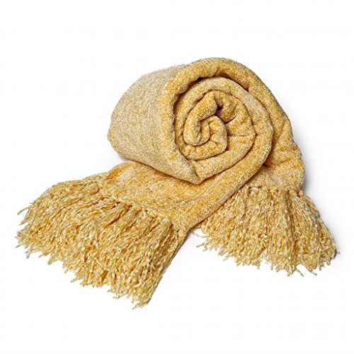 DOZZZ Decorative Throw Blanket Sofa / Couch Chenille Throw Blanket 60 X