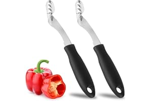 2pcs Stainless Steel Pepper Corer Creative Chili Corer with Non-slip Handle and Hole Pepper Deseeder Chili Pepper Seed Remove