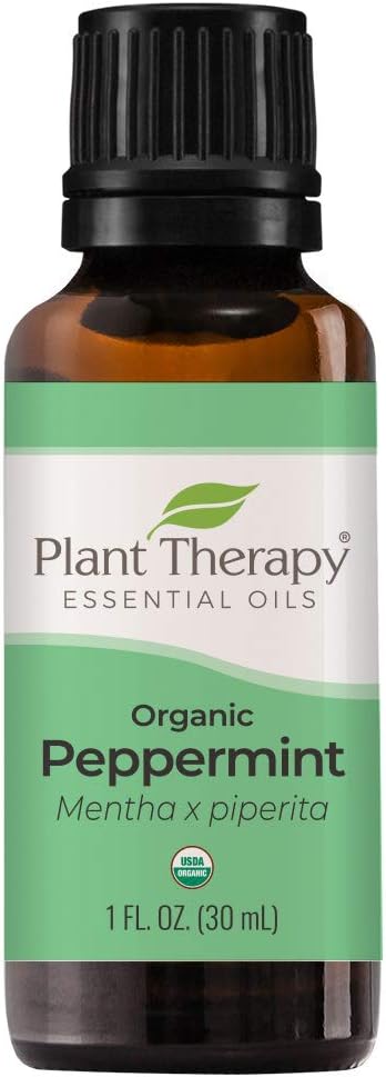 Plant Therapy Organic Peppermint Essential Oil 100% Pure, USDA Certified Organic, Undiluted, Natural Aromatherapy, Therapeutic Grade 30 mL (1 oz)