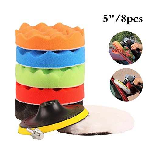 8Pcs Car Polishing Waxing Buffing Pads Kits, CXTIY Polishing pads Sets 5/ 6/ 7