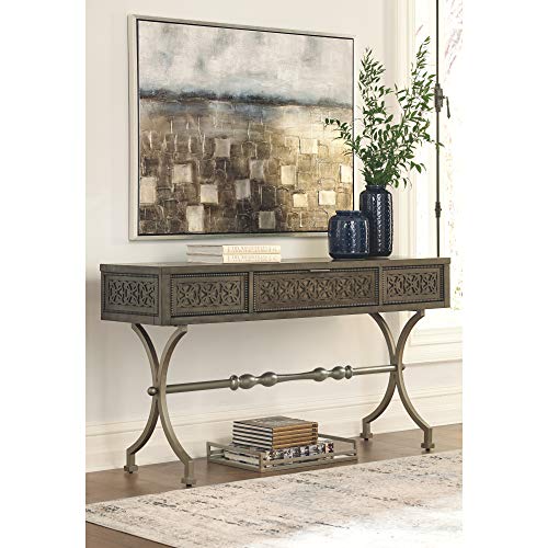 Signature Design by Ashley Quinnland Antique Medallion Metal Console