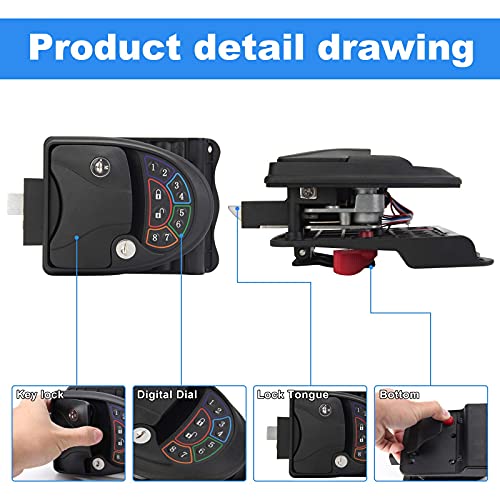 OPL5 RV keyless Entry Door Lock with Deadbolt Backlit,Wireless 20M/65FT Remote Fobs Control