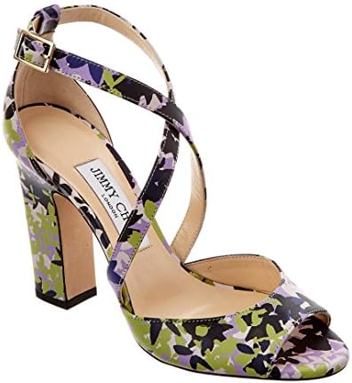 Jimmy Choo Carrie 100 Strappy Heeled Leather Sandal, 40, Purple