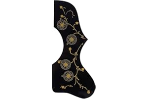 Self Adhensive Folk Guitar Pickguard Accessories Pick Guard Scratch Plate for Acoustic Guitar Bass Violin,Black and White Pat