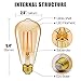 Emotionlite Vintage Edison LED Light Bulbs, Dimmable E26 Bulb, 4W(40W Equivalent), Amber Yellowish, 2200K, ST64 Teardrop, 6 Pack, UL Listed