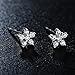 AoedeJ Tiny Flower Stud Earrings 925 Sterling Silver Earrings Cubic Zirconia Crystal Earrings for Girls Women