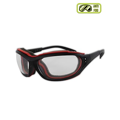 Magid Safety Y85BRAFC Protective Glasses | Sporty Scratch Resistant Safety Glasses with a Removable Flame Resistant Foam Liner &amp; a Dual Venting System - Clear Lens, Removable Strap (1 Pair)