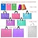 50Pcs Teal Merchandise Bags with Handles with Bottom Gusset, Yookeehome Durable Plastic Boutique Gift Bags, 25x35cm