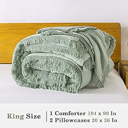 Andency Sage Green Tassel Comforter Set
