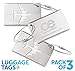 CE Luggage Tags *3 Units* Travel Suitcase Bag tag, Stainless Steel. 1-Year Warranty.