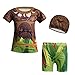 WNQY Moana Maui Boys 2-Piece Summer Swimsuit Cartoon Child Swimwear with Hat (As Picture,100/3-4Y)
