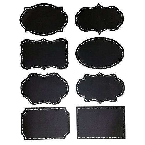 Top label Chalkboard Labels Set 48 Art Lace Reusable Waterproof Stickers,8 Styles Label Sticker for Jars, Party,Crafts Rooms, Weddings and Organize Your Home & Kitchen,Free a White Erasable Chalk - Thumbnail 4