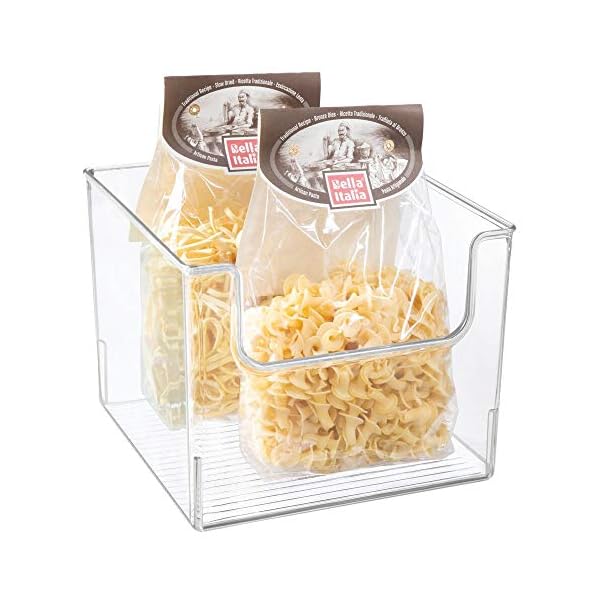 mDesign Set of 4 Storage Trays – Open Top Kitchen Tray for Food Storage Made of Plastic – Ideal in The Kitchen Cupboards…