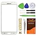 CrazyFire White Front Outer Screen Glass Replacement Compatible with Samsung Galaxy J7 J700F,Front Glass Cover Replacement with Adhesive Tape Tools Kit+Tweezers+Roll Micro Wire