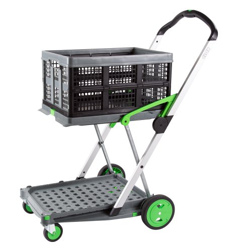 clax cart mobile folding shopping cart with storage crate