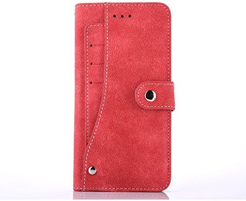 iPhone 7 Wallet Case,iPhone 8 Walle Case,Soft PU Leather Magnetic Clasp Stand Feature Protective Flip Cover with Rotating Card Slots Cash Holder for iPhone 7/8 -4.7inch (Red)