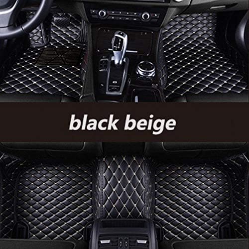 HIZH Custom Car Floor Mats for Hyundai santa fe ix25 solaris ix35 accent elantra tucson Genesis Veracruz i30 veloster sonata,black beige