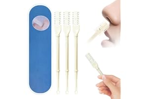 SICOSPI 2-in-1 Nasal Hair Cutter, 2024 Newest Double Sided Nose Hair Knife, Rotating Nasal Hair Razor Cutter with Ear Picker for Women and Men, 360 Degree Rotating Manual Nose Hair Trimmer (White-3pcs)