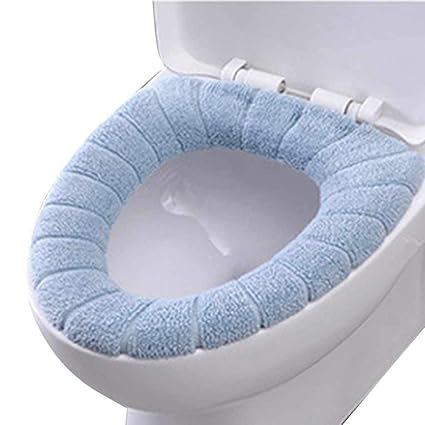 Rabott Bathroom Soft Thicker Warmer Stretchable Washable Cloth Toilet Seat Cover Closestool Pads