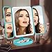 EASEHOLD Makeup Vanity Mirror with 38 Bright LEDs Soft Natural 1X/2X/5X/10X Magnifying Ultra-Thin Stable Base Portable 180 and 90 Rotation Touch Screen Dual Power Supply Upgraded Version III