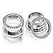 Oyaface 2 PCS Silver Tunnels Set Screw Fit Plugs 8G-9/16