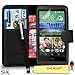 HTC Desire 510 Premium Leather Black Wallet Flip Case Cover Pouch + Mini & Big Touch Stylus PenRED DS+ Screen Protector & Polishing Cloth SVL3 BY SHUKAN, (WALLET BLACK)