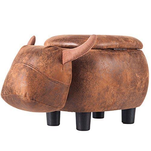 Merax Have- Fun Series Upholstered Ride-on Storage Ottoman Footrest Stool with Vivid Adorable Animal Shape (Brown Buffalo) Merax Have- Fun Series Upholstered Ride-on Storage Ottoman Footrest Stool with Vivid Adorable Animal Shape (Brown Buffalo)