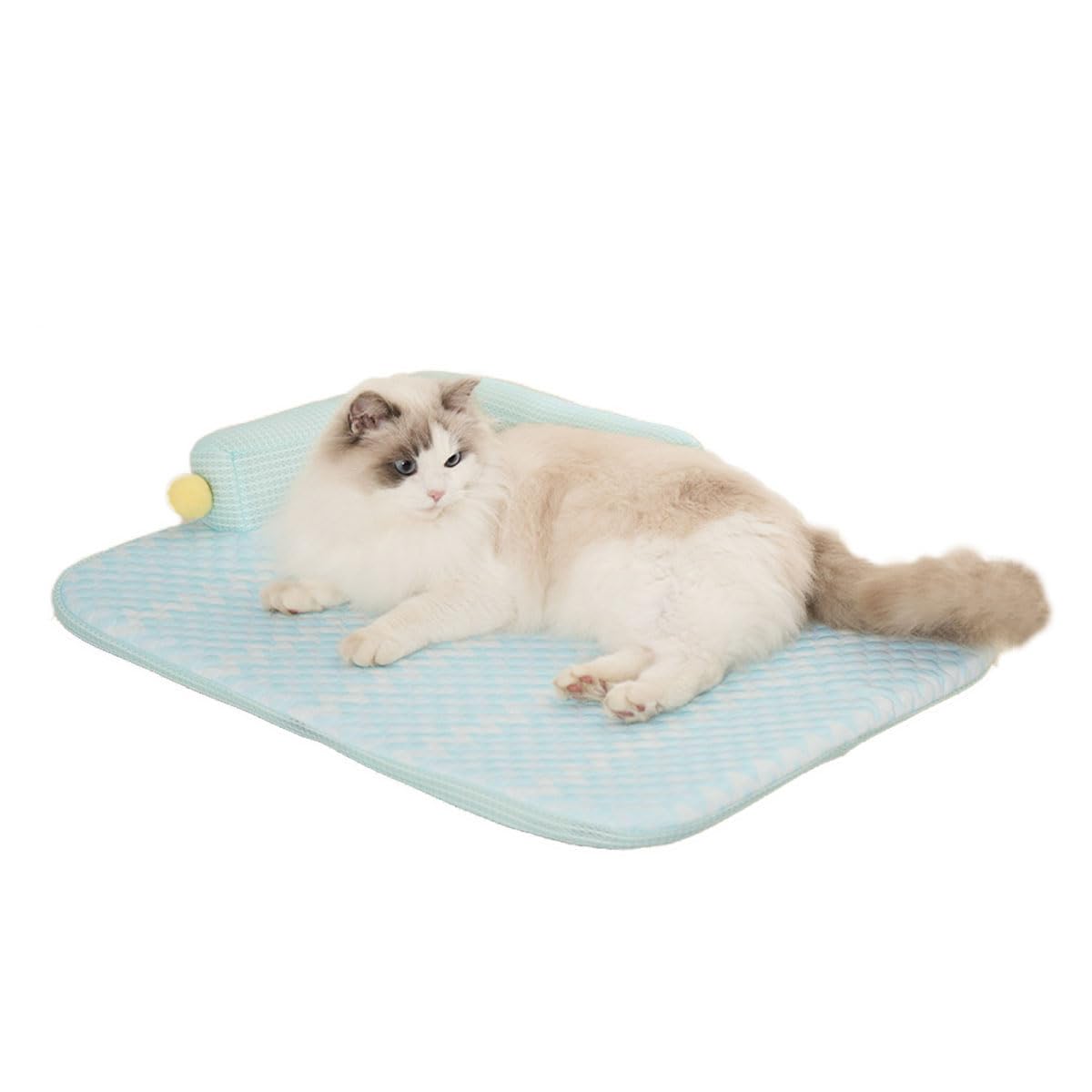 Photo 1 of Zabplox Cooling Cat Bed Mats with Pillow – L-Shaped Sofa Design, Breathable Summer Mat for Kittens & Cats, Machine-Washable Cushion Calming Bed for Persian, Siamese, Small Pets (Green, 21"x15"x4")