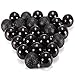SODIAL(R) Ornament Ball 24Pcs Chic Christmas Baubles Tree Plain Glitter Xmas Ornament Ball Decoration Black