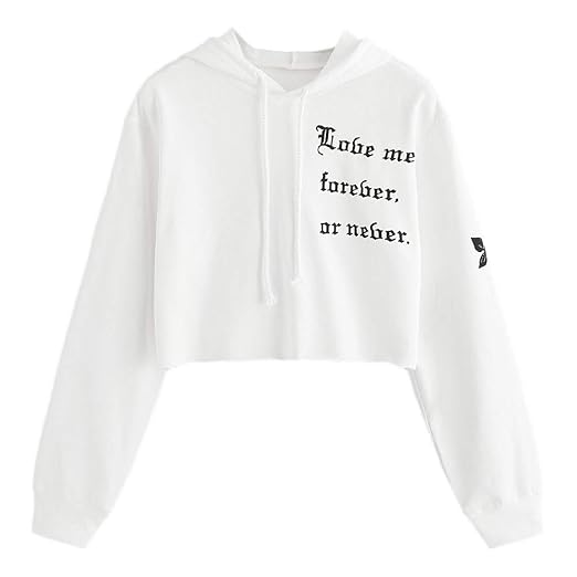 Lange Ärmel Jugendlich Mädchen Kapuzenpullover Brief Rose Drucken Pullover Bauchfreie Crop Tops Schulterfreie Damen Oberteile