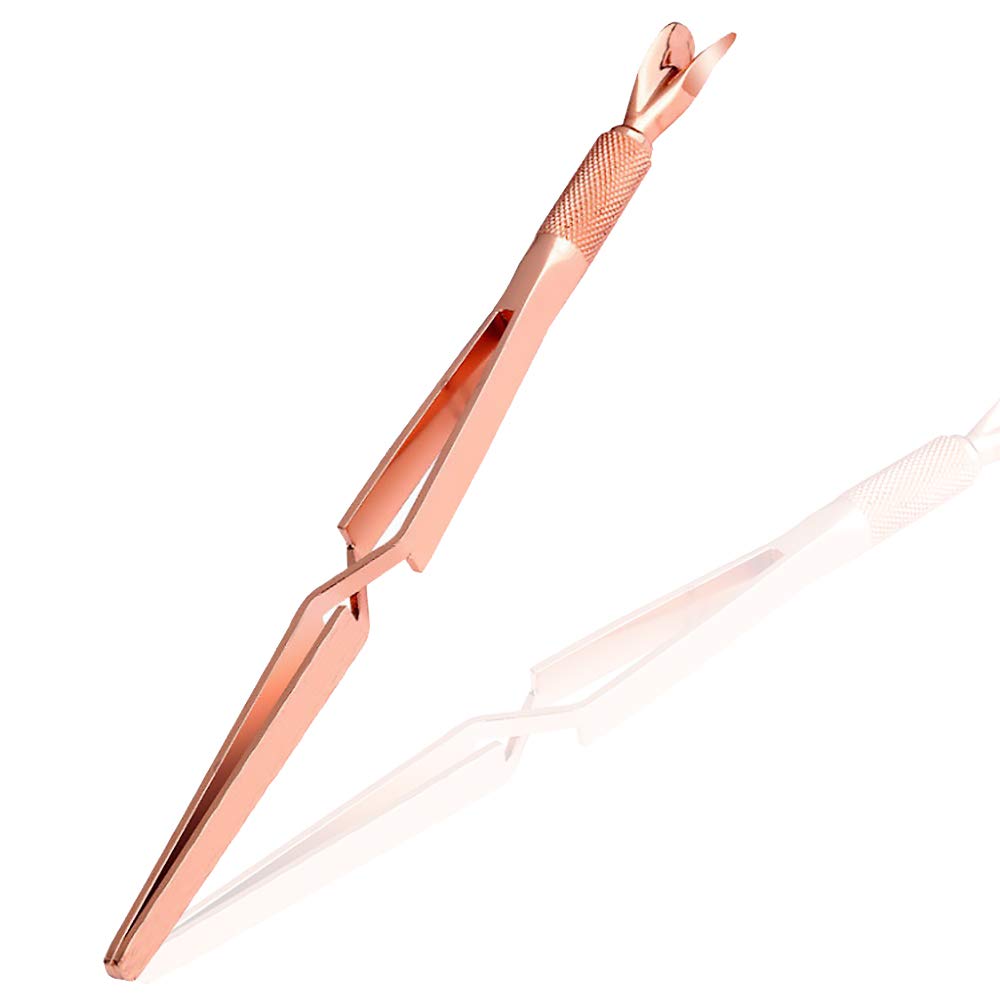 SILPECWEE 1 Pcs Colorful Stainless Steel Nail Art Pincher Cuticle Pusher False Nail Shaping Tweezers Multi-Function Manicure Tools : Beauty