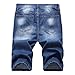 AACFCHAIN Men's Fashion Ripped Distressed Jean Shorts Straight Fit Denim Shorts With Holes